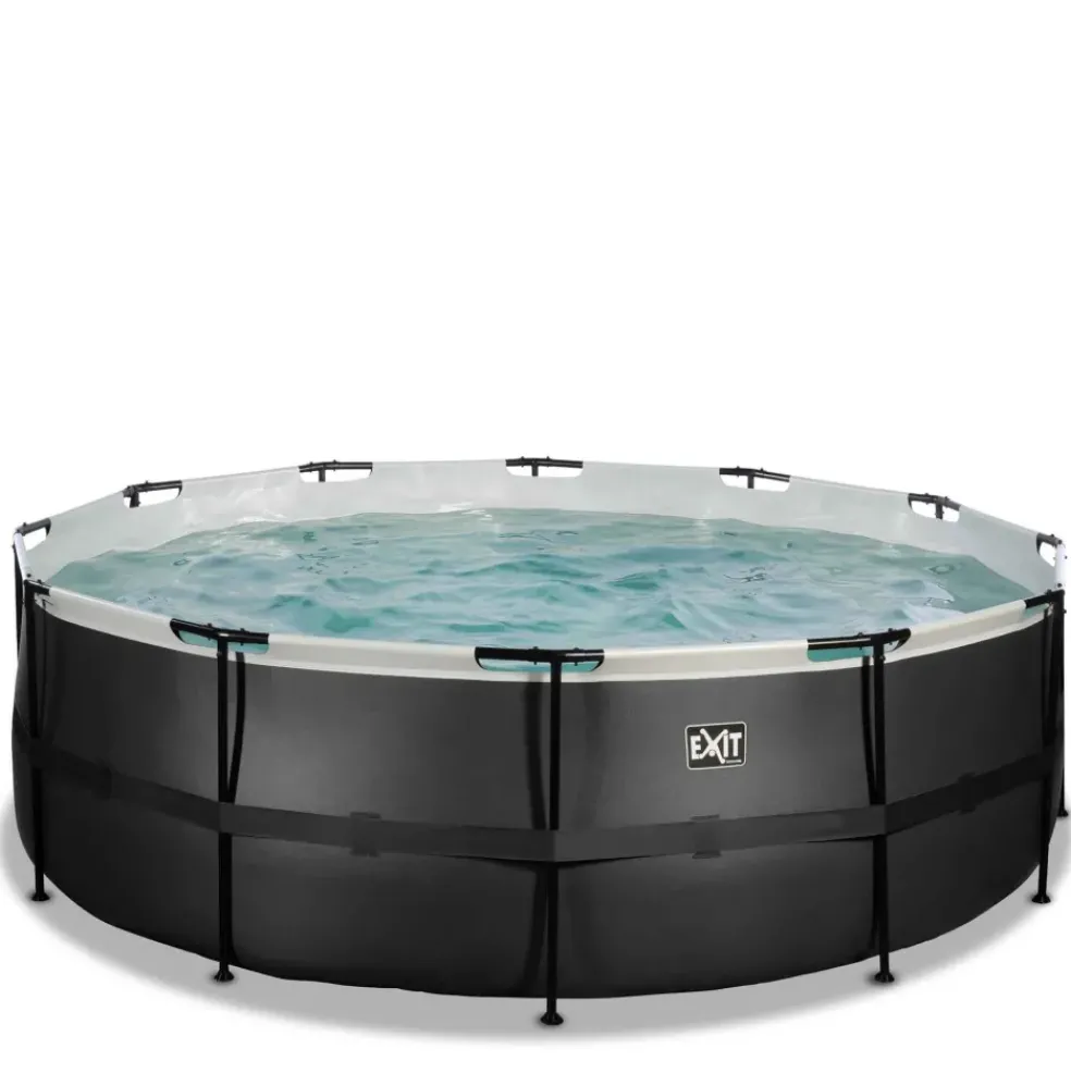 Piscine hors sol ronde grise 427x122cm +pompe filtrante sable EXIT