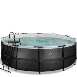 Piscine hors sol ronde grise 427x122cm +pompe filtrante sable EXIT