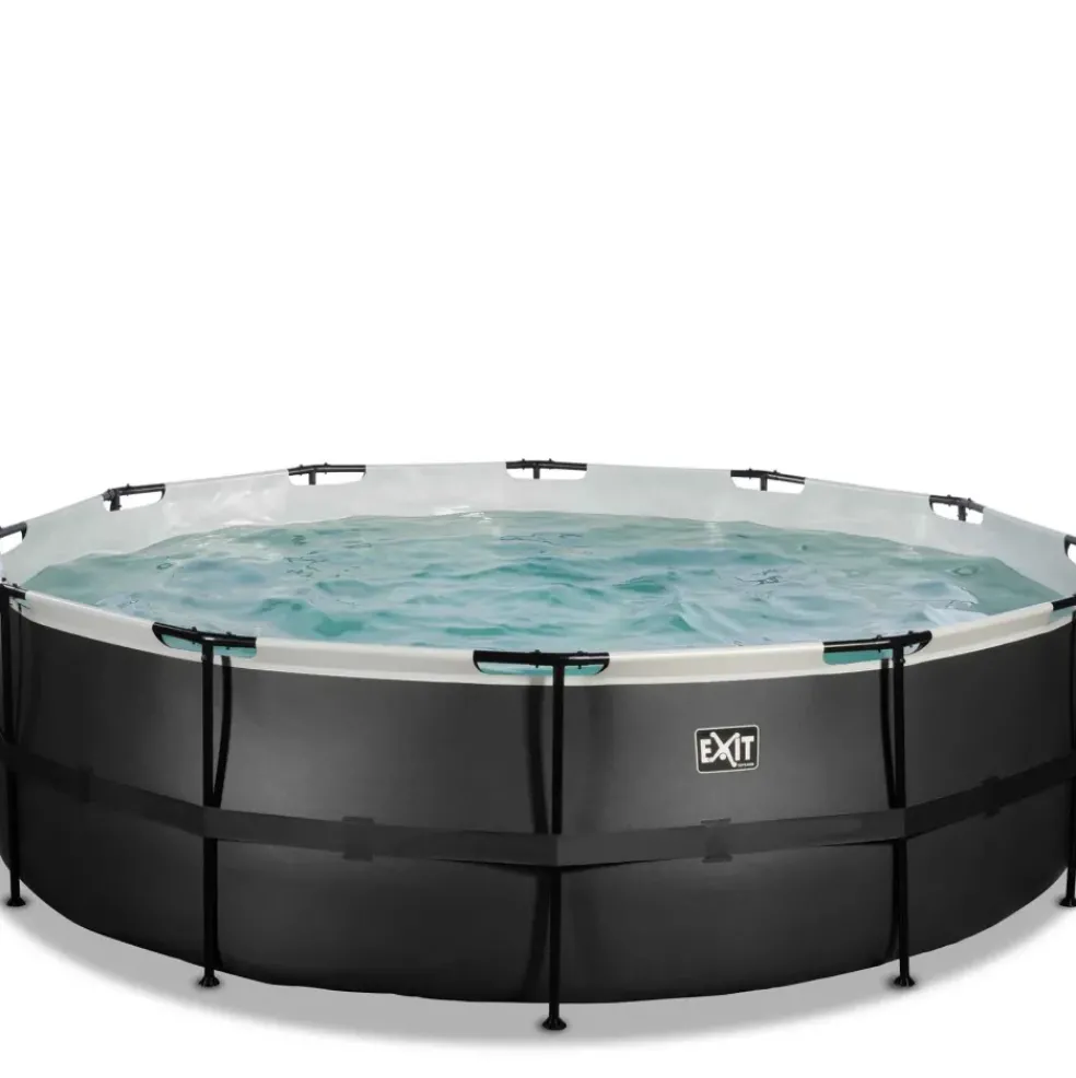 Piscine hors sol tubulaire ronde grise 450x122cm +pompe filtrante EXIT