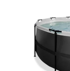 Piscine hors sol tubulaire ronde grise 450x122cm +pompe filtrante EXIT