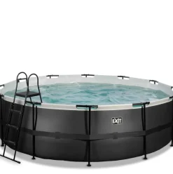 Piscine hors sol tubulaire ronde grise 450x122cm +pompe filtrante EXIT