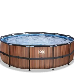 Piscine hors sol tubulaire ronde grise 450x122cm +pompe filtrante EXIT