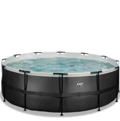 Piscine hors sol tubulaire ronde grise 427x122cm +pompe filtrante EXIT