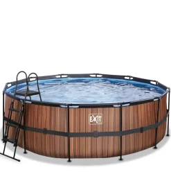 Piscine hors sol tubulaire ronde grise 427x122cm +pompe filtrante EXIT