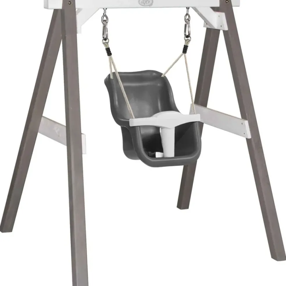 Portique, balançoire en bois gris et blanc bébé de Axi