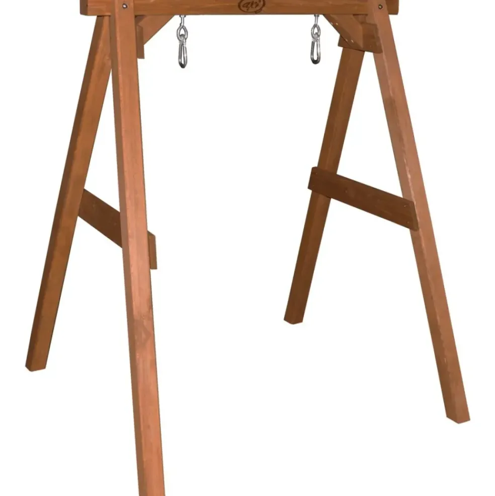 Portique, balançoire en bois brun et gris bébé de Axi