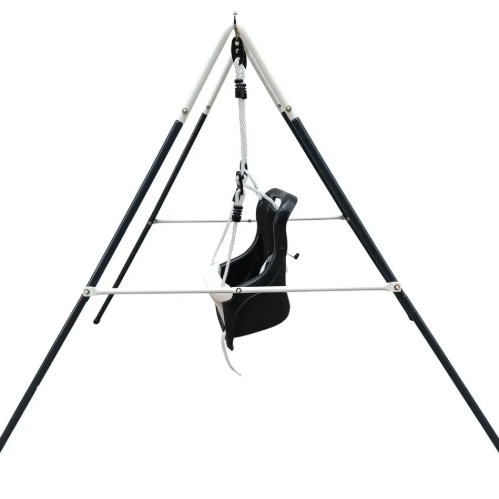 Portique, balançoire pour bébé en métal anthracite et crème de Axi