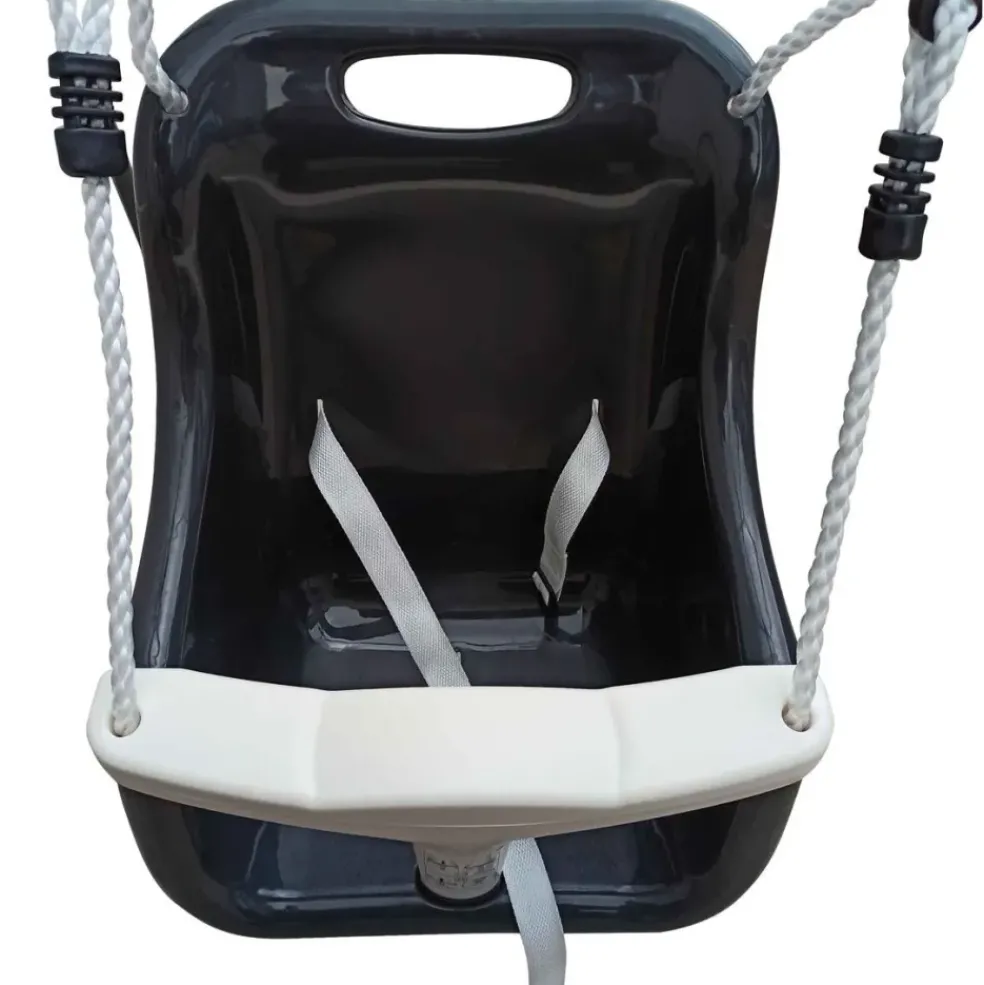 Portique, balançoire pour bébé en métal anthracite et crème de Axi