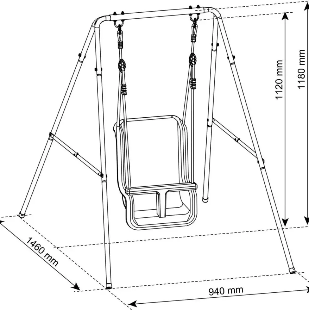 Portique, balançoire pour bébé en métal anthracite et crème de Axi