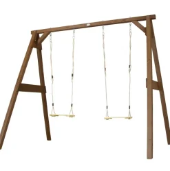 Portique double balançoires marron Axi