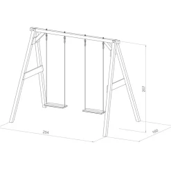 Portique double balançoires marron Axi