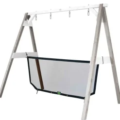 Portique en bois 2 balançoires et filet de but de foot 4-en-1 SportsFun AXI