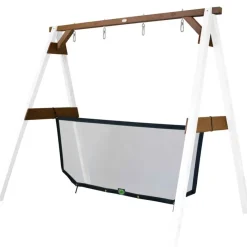 Portique en bois 2 balançoires et filet de but de foot 4-en-1 SportsFun AXI