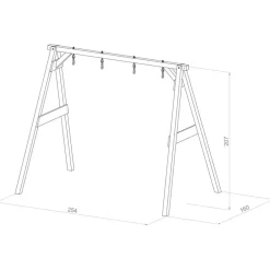 Portique en bois 2 balançoires et filet de but de foot 4-en-1 SportsFun AXI