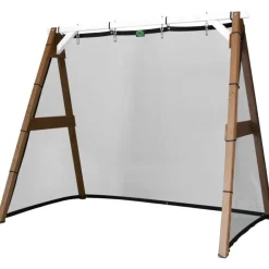 Portique en bois 2 balançoires et filet de but de foot 4-en-1 SportsFun AXI