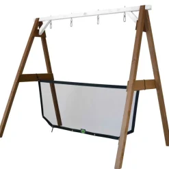 Portique en bois 2 balançoires et filet de but de foot 4-en-1 SportsFun AXI