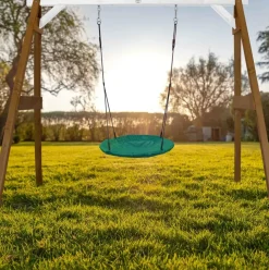 Portique en bois avec balançoire - siège nid rond Axi