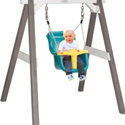 Portique en bois blanc - balançoire bébé Axi