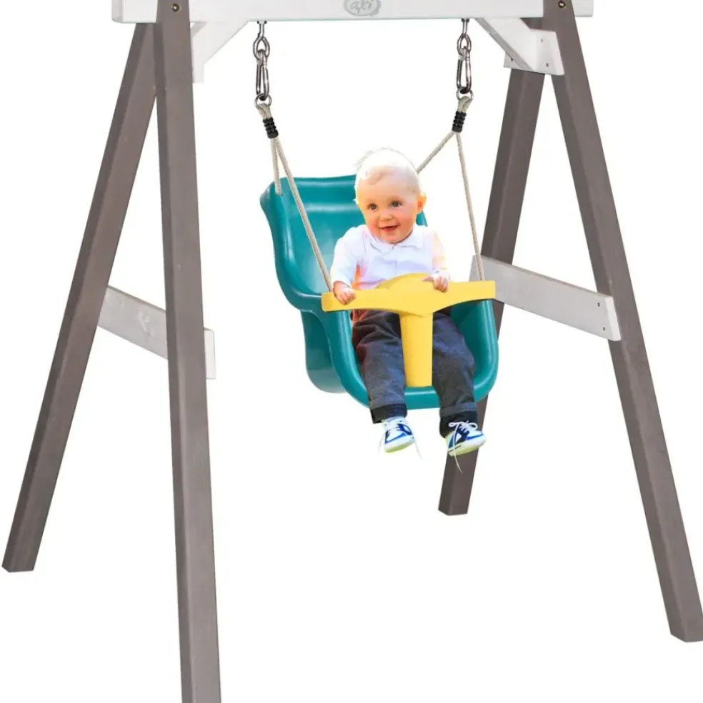 Portique en bois blanc - balançoire bébé Axi