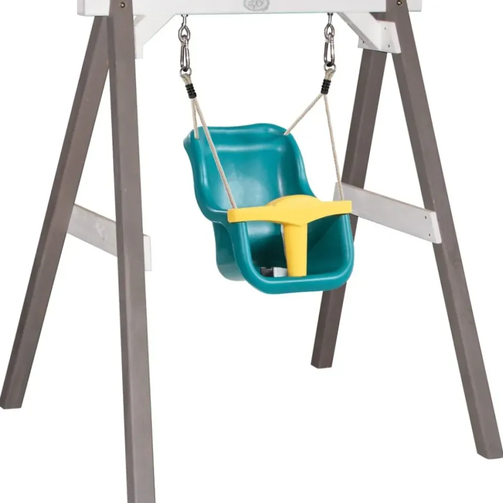 Portique en bois blanc - balançoire bébé Axi