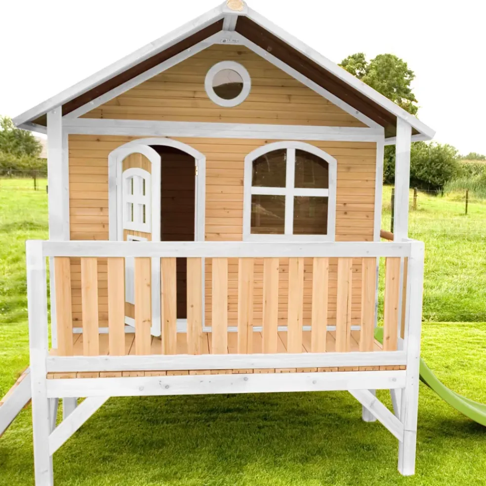 Stef maisonnette sur pilotis en bois brun/blanc Axi