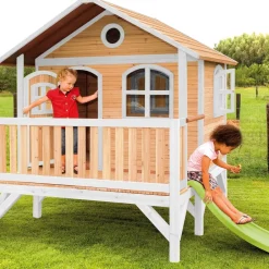 Stef maisonnette sur pilotis en bois brun/blanc Axi