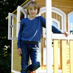 Stef maisonnette sur pilotis en bois brun/blanc Axi