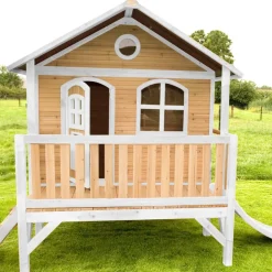 Stef maisonnette sur pilotis en bois brun/blanc Axi