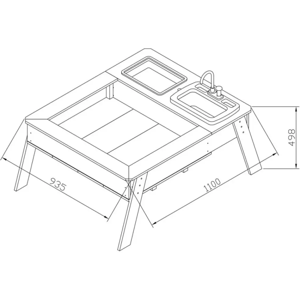 Table à sable et à eau en bois marron et blanc dès 3 ans Linda d'Axi