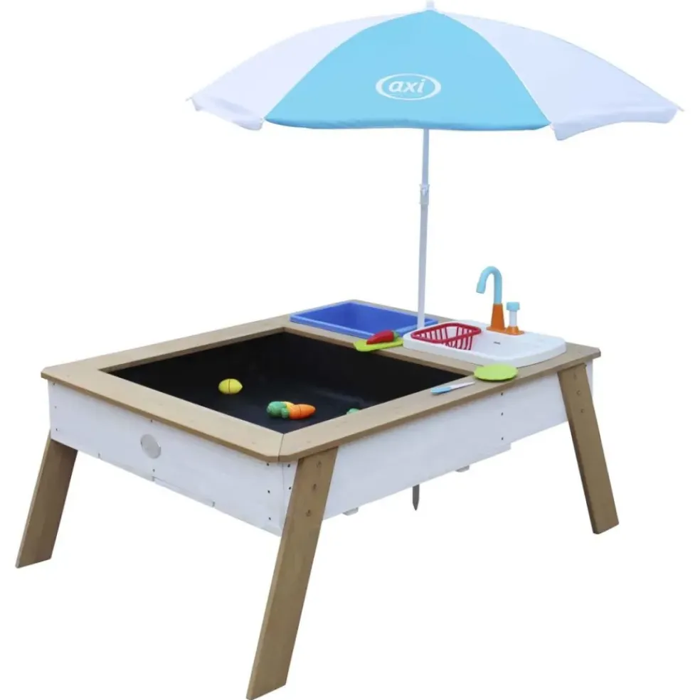 Table à sable et à eau en bois marron et blanc dès 3 ans Linda d'Axi