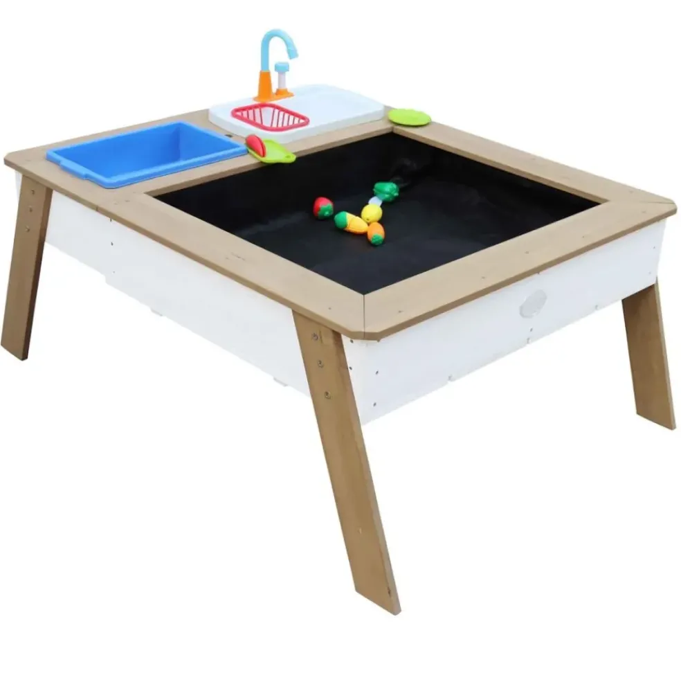 Table à sable et à eau en bois marron et blanc dès 3 ans Linda d'Axi