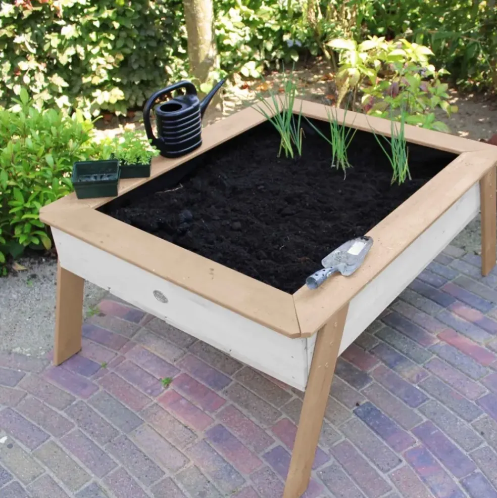 Table enfant multifonction Linda en bois marron et blanc dès 3 ans d'Axi