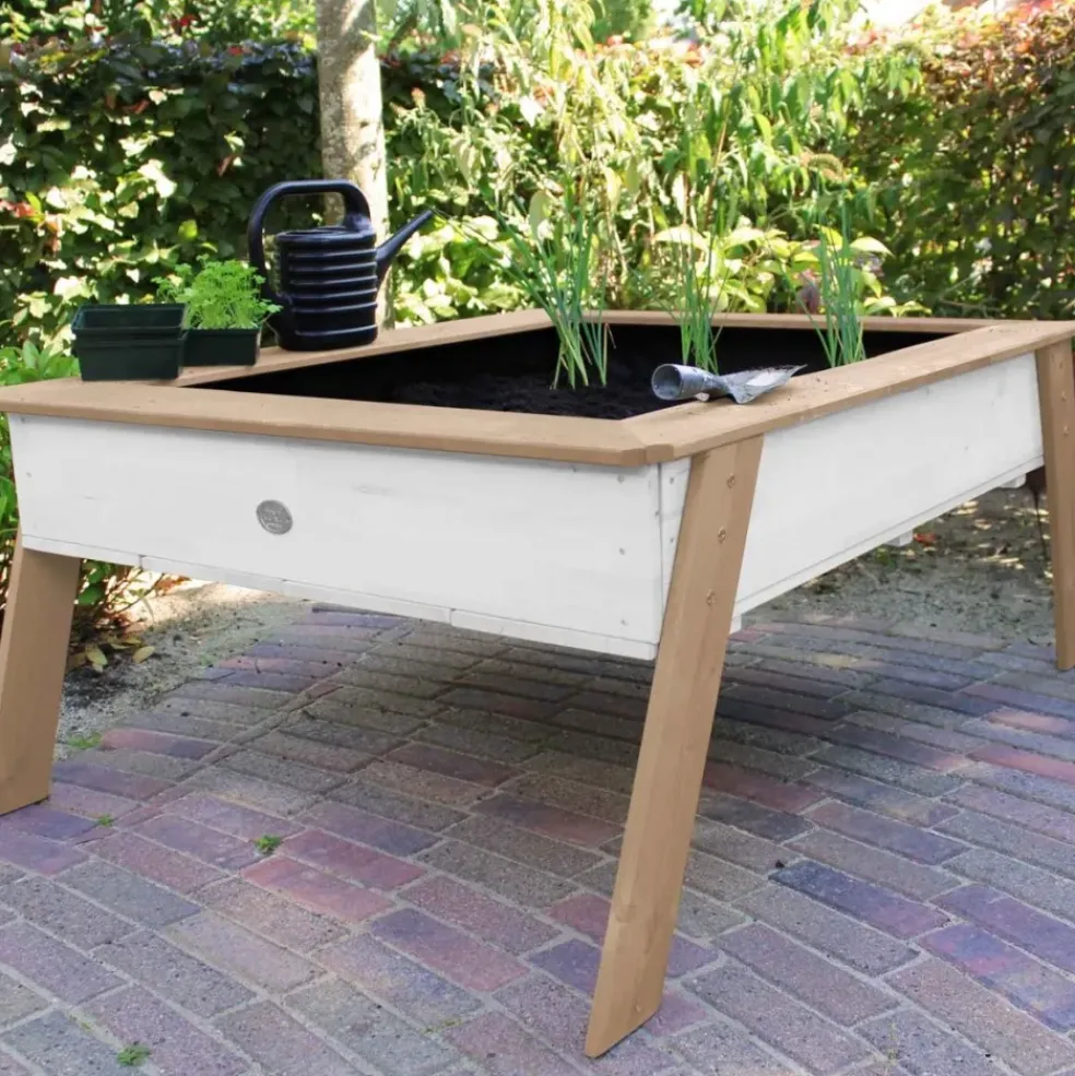 Table enfant multifonction Linda en bois marron et blanc dès 3 ans d'Axi