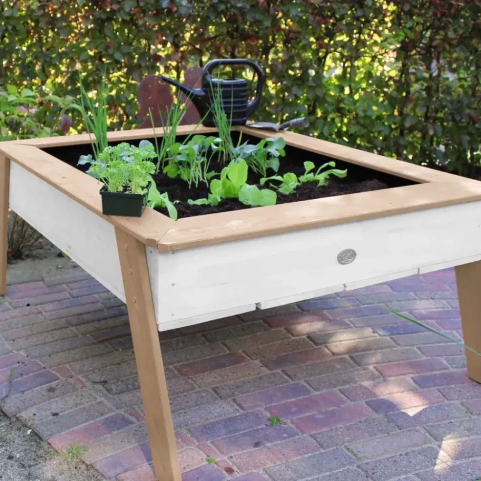 Table enfant multifonction Linda en bois marron et blanc dès 3 ans d'Axi