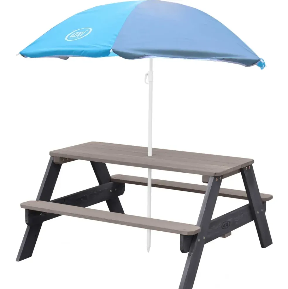 Table pique-nique Nick Anthracite gris avec parasol Axi