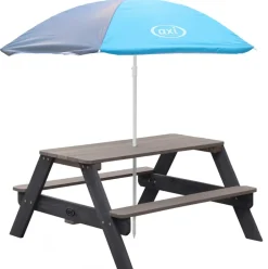 Table pique-nique Nick Anthracite gris avec parasol Axi