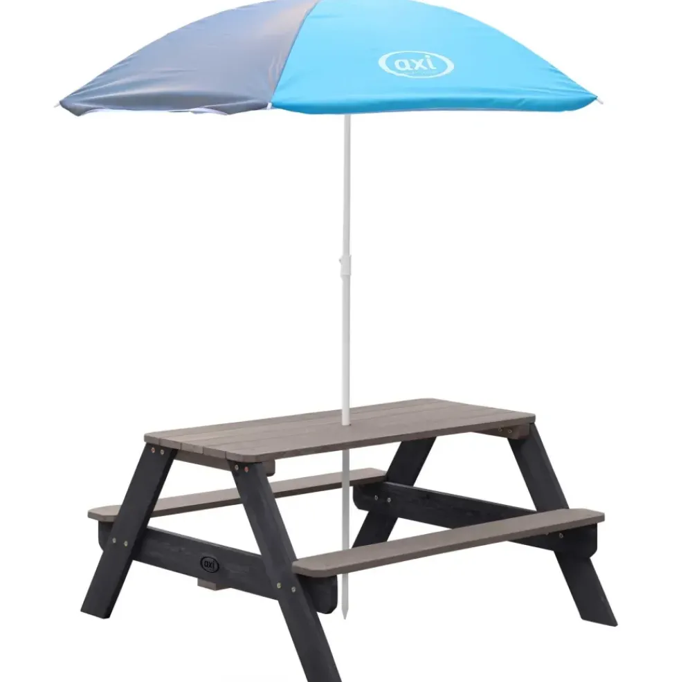 Table pique-nique Nick Anthracite gris avec parasol Axi