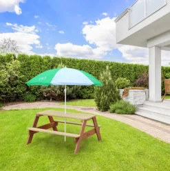 Table pique-nique Nick avec Parasol vert blanc Axi