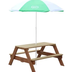 Table pique-nique Nick avec Parasol vert blanc Axi