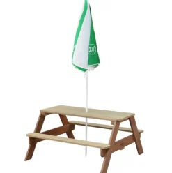Table pique-nique Nick avec Parasol vert blanc Axi