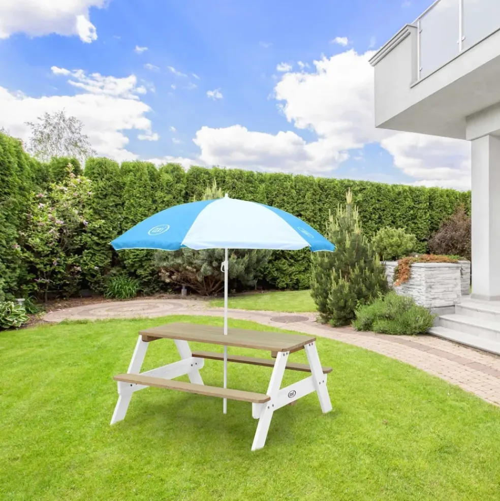 Table pique-nique Nick en bois avec Parasol Axi
