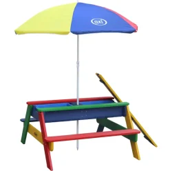 Table Sable Eau avec Parasol arc en ciel Axi