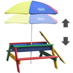 Table Sable Eau avec Parasol arc en ciel Axi