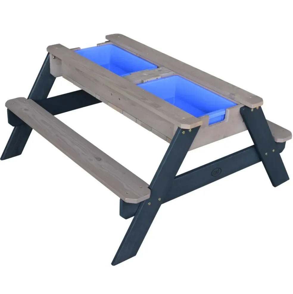 Table Sable Eau Nick anthracite avec parasol d’Axi