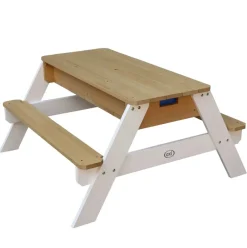 Table Sable et Eau Nick brun blanc avec parasol Axi