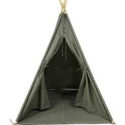 Tente tipi grise pour enfant bois FSC et coton Alba de Sunny