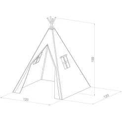 Tente tipi kaki pour enfant bois FSC et coton Alba de Sunny