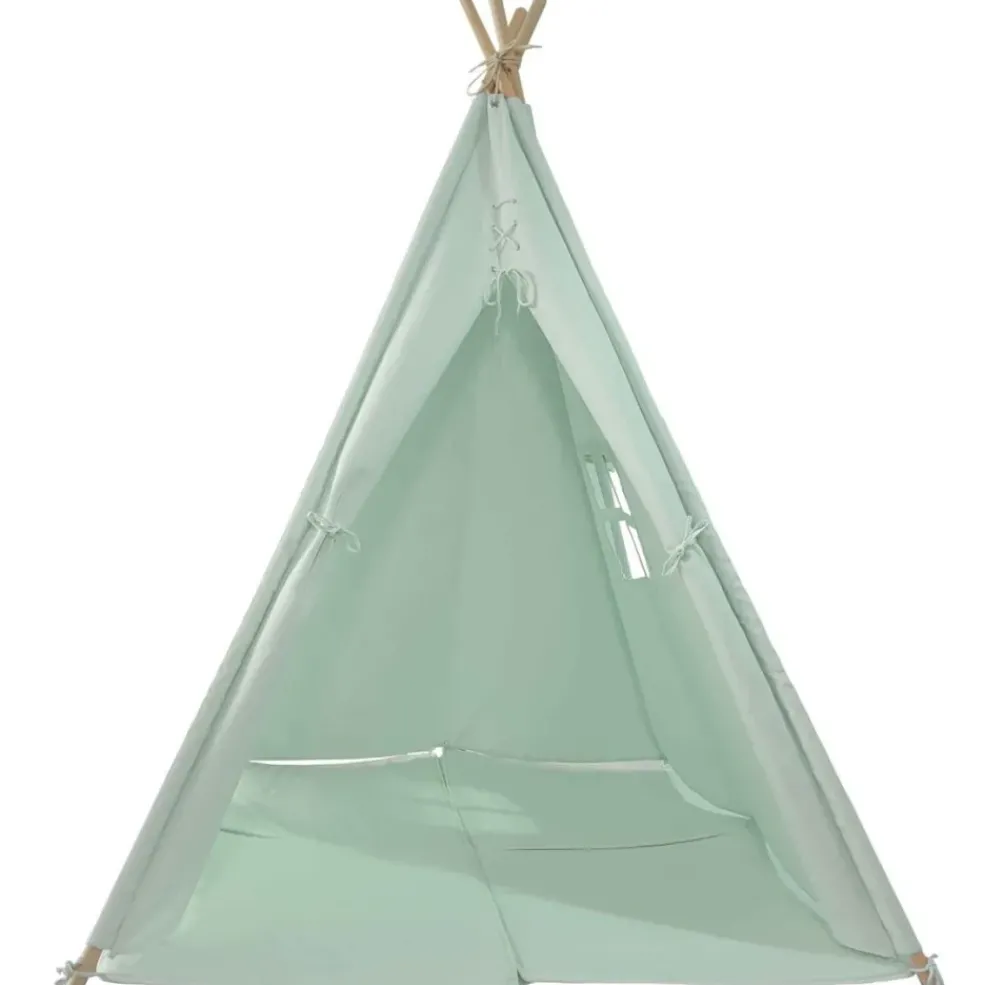 Tente tipi kaki pour enfant bois FSC et coton Alba de Sunny