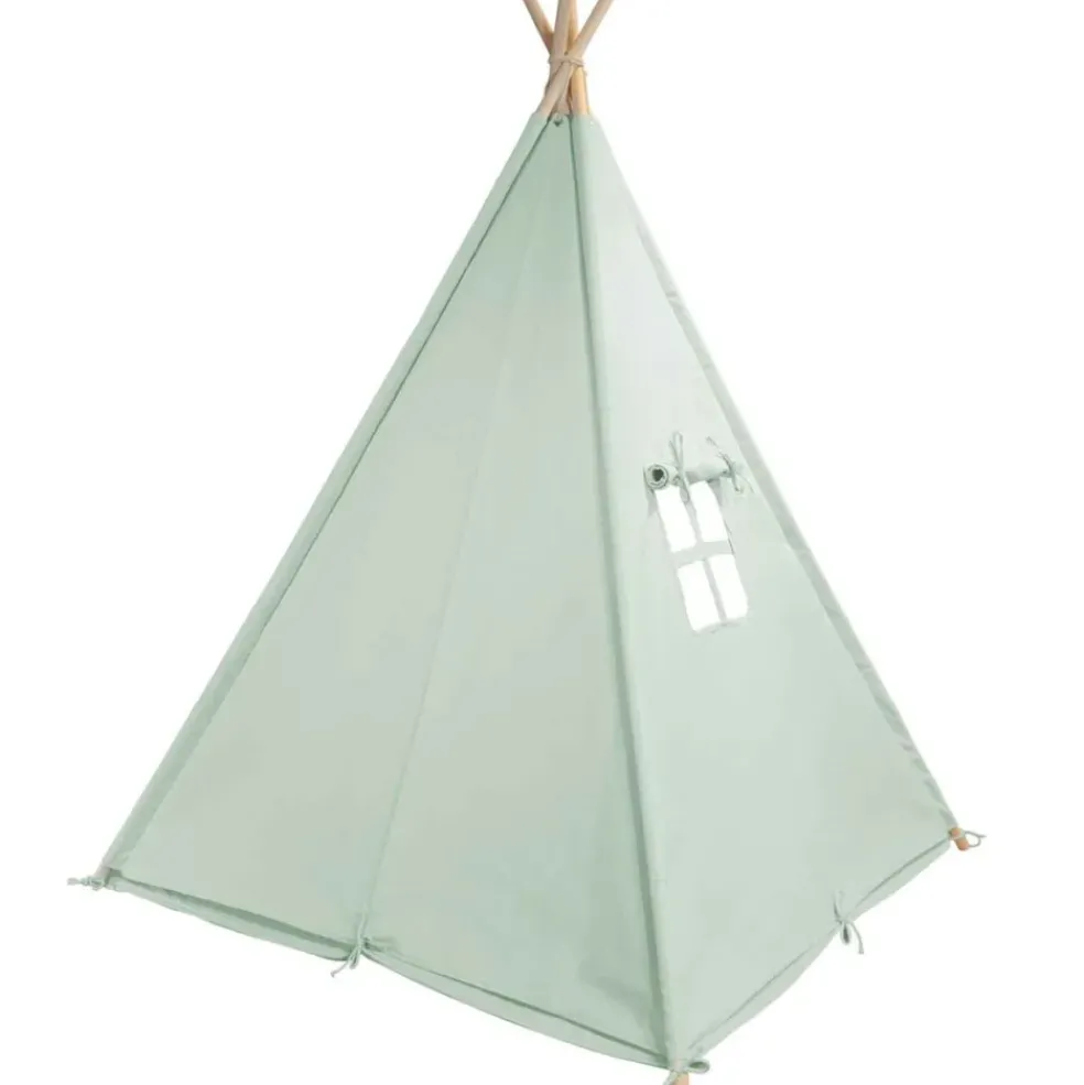 Tente tipi kaki pour enfant bois FSC et coton Alba de Sunny