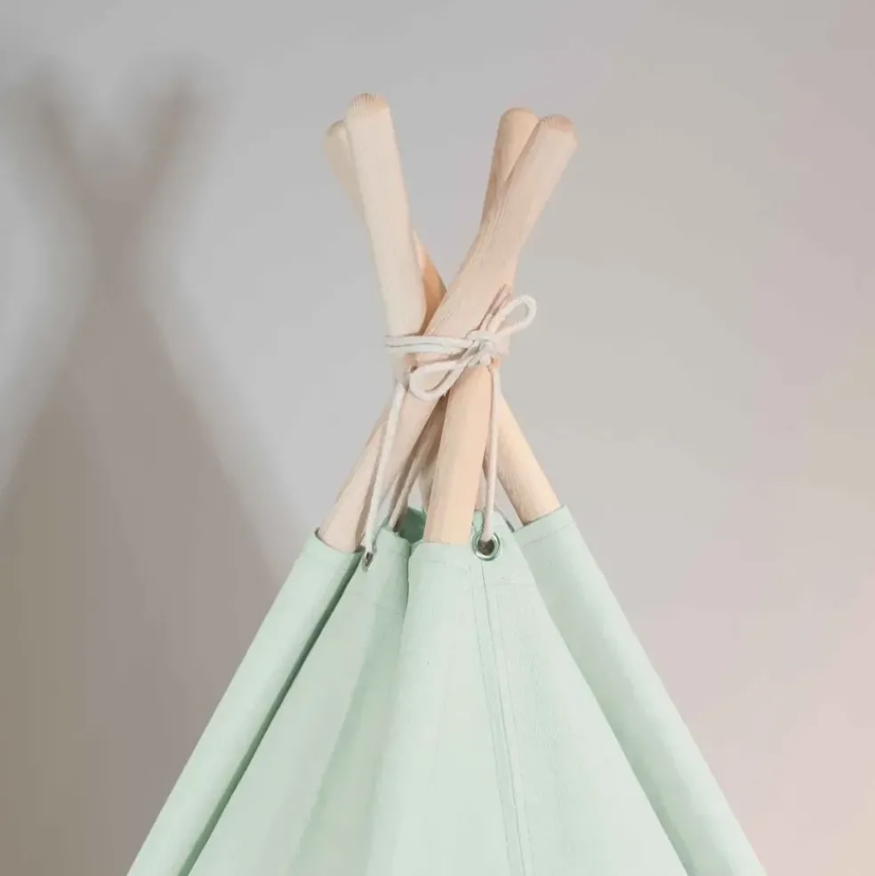 Tente tipi kaki pour enfant bois FSC et coton Alba de Sunny